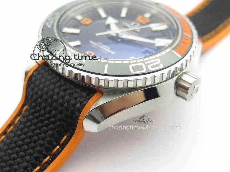 0521 Resilient Planet Ocean 2016 43.5mm SS OM 1:1 Best Edition Black Dial On Black Nylon Strap A 8167